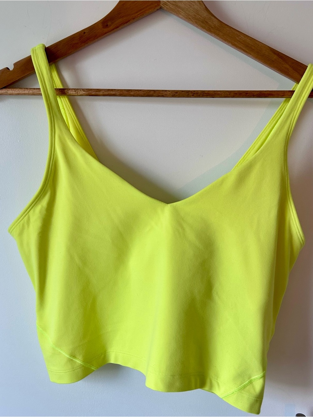 Lululemon Neon Yellow Cropped athletic Tank Top - L